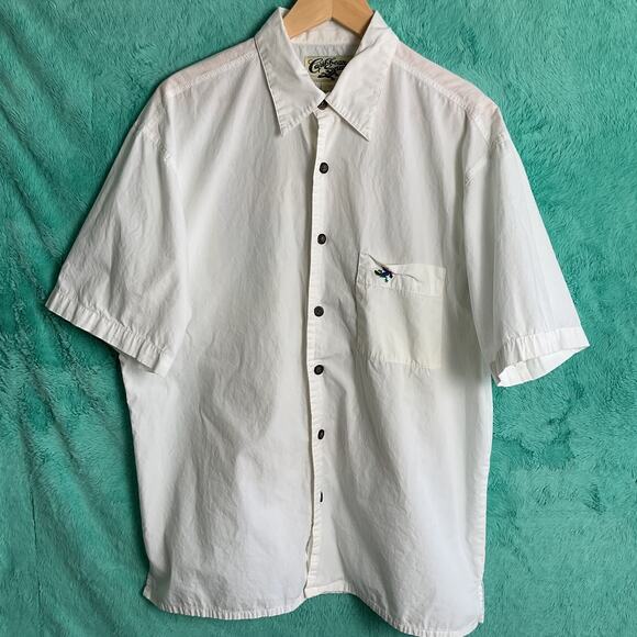 Caribbean Soul Mens Pure Cotton Button Up Casual Low Tide Lounge Tee Large - Picture 3 of 9